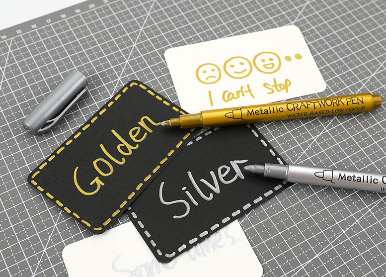 Metalické popisovače gold Silver